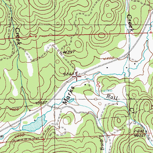 Topographic Map of Rail Creek, OR