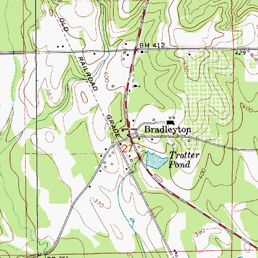 Topographic Map of Bradleyton, AL