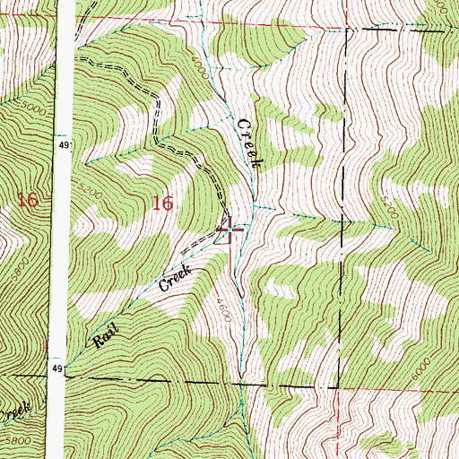 Topographic Map of Rail Creek, OR
