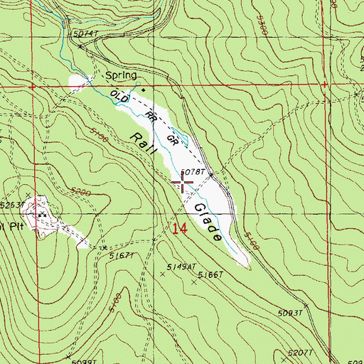 Topographic Map of Rail Glade, OR