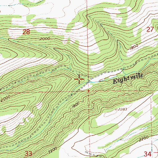 Topographic Map of Rail Hollow, OR