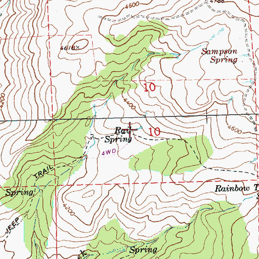 Topographic Map of Rail Spring, OR