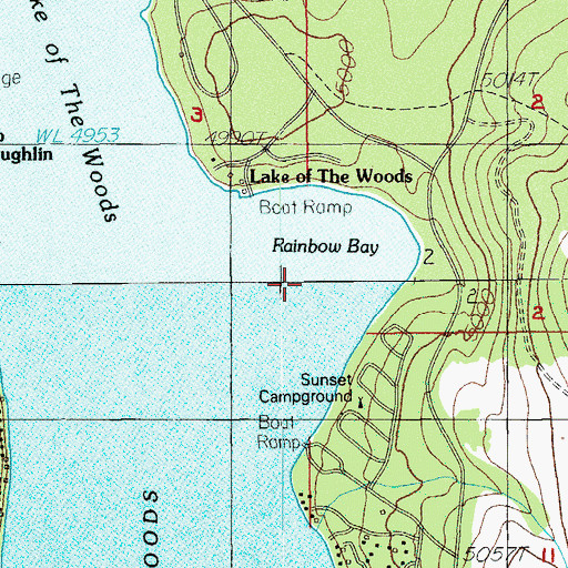 Topographic Map of Rainbow Bay, OR