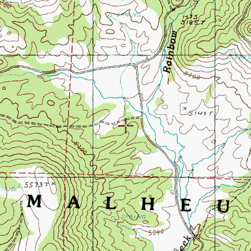 Topographic Map of Rainbow Creek, OR