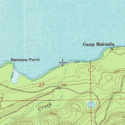 Topographic Map of Rainbow Creek, OR