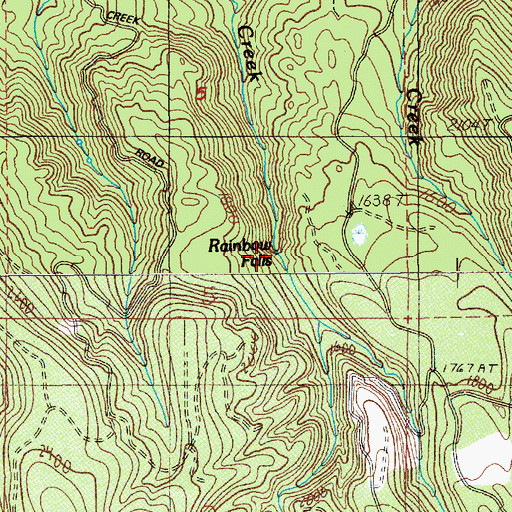 Topographic Map of Rainbow Falls, OR
