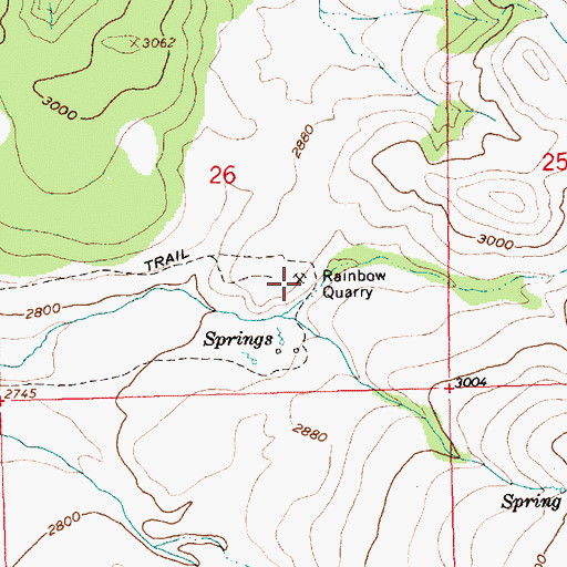 Topographic Map of Rainbow Quarry, OR