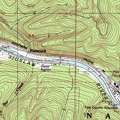 Topographic Map of Rainrock, OR