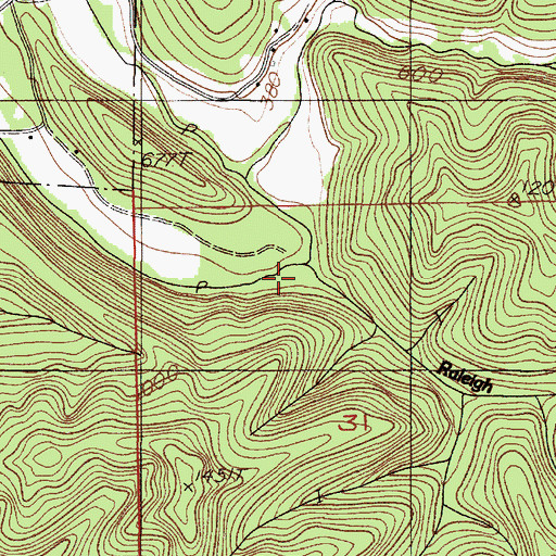Topographic Map of Raleigh Creek, OR