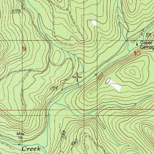 Topographic Map of Ralph Creek, OR