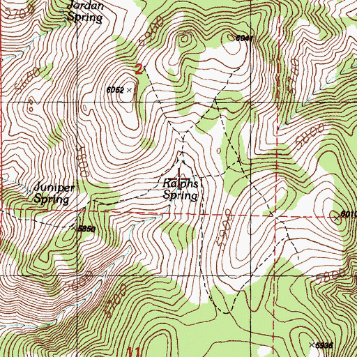 Topographic Map of Ralphs Spring, OR