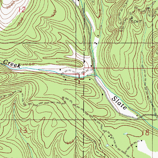 Topographic Map of Ramsey Creek, OR