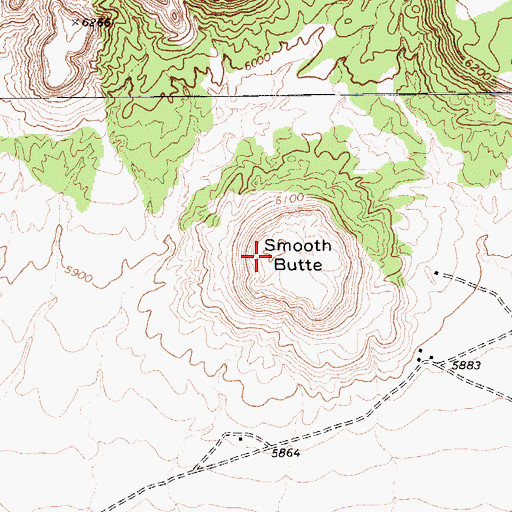 Topographic Map of Smooth Butte, AZ