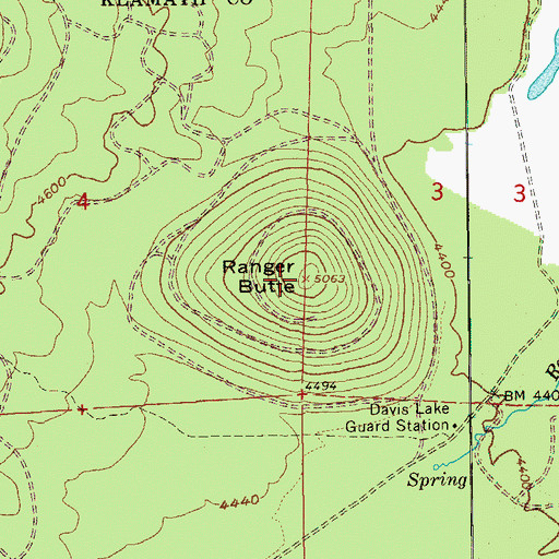Topographic Map of Ranger Butte, OR