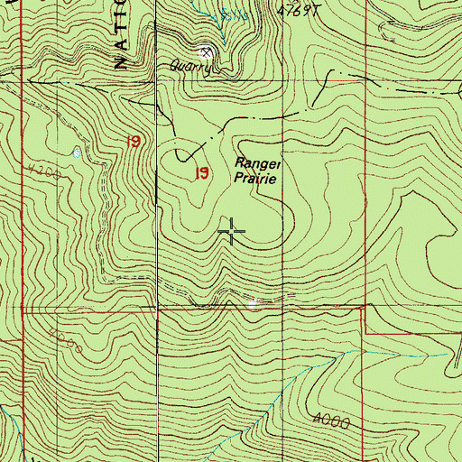 Topographic Map of Ranger Prairie, OR
