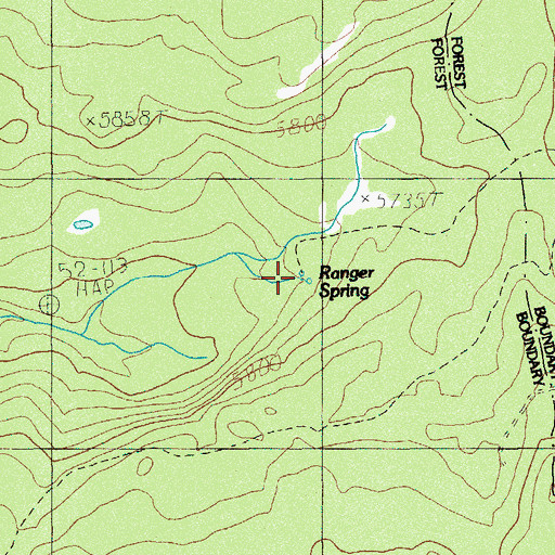 Topographic Map of Ranger Spring, OR