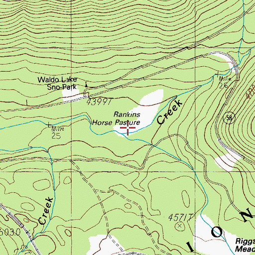 Topographic Map of Rankins Horse Pasture, OR