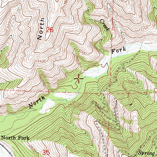 Topographic Map of Rattlesnake Creek, OR
