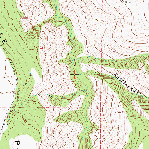 Topographic Map of Rattlesnake Creek, OR