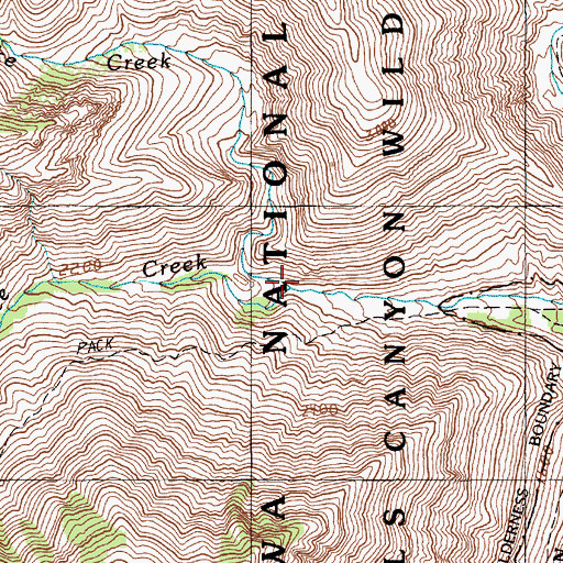 Topographic Map of Rattlesnake Creek, OR