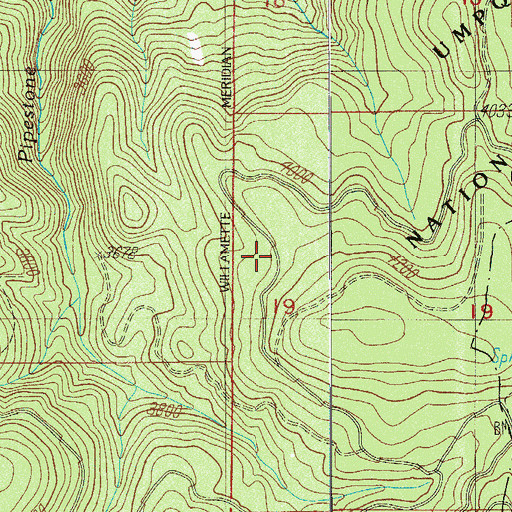Topographic Map of Rattlesnake Trail, OR