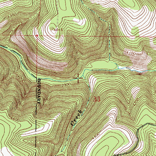 Topographic Map of Ray Creek, OR