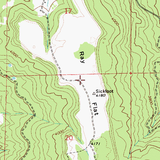 Topographic Map of Ray Flat, OR