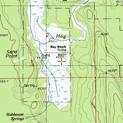 Topographic Map of Ray Ranch, OR