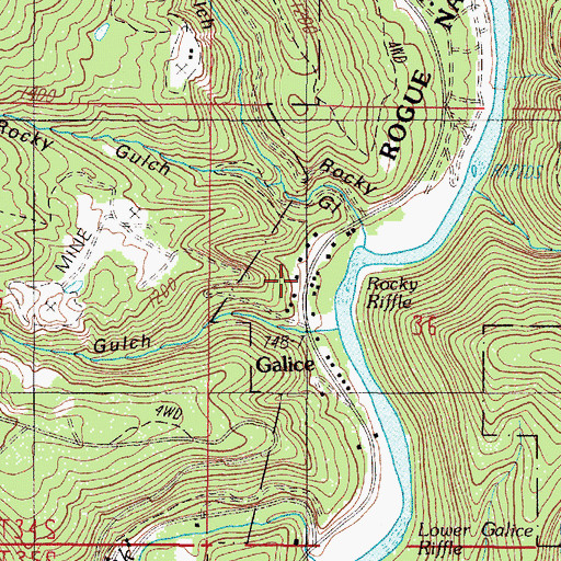 Topographic Map of Red Gulch, OR