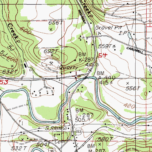 Topographic Map of Read Creek, OR