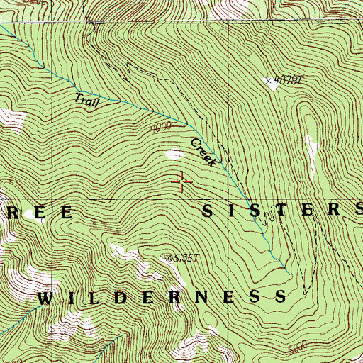 Topographic Map of Rebel Rock Trail, OR