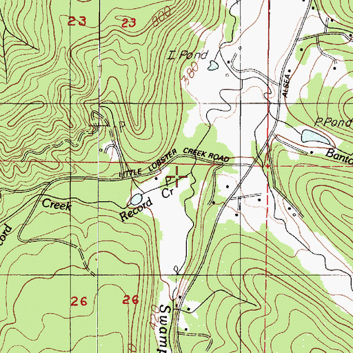 Topographic Map of Record Creek, OR
