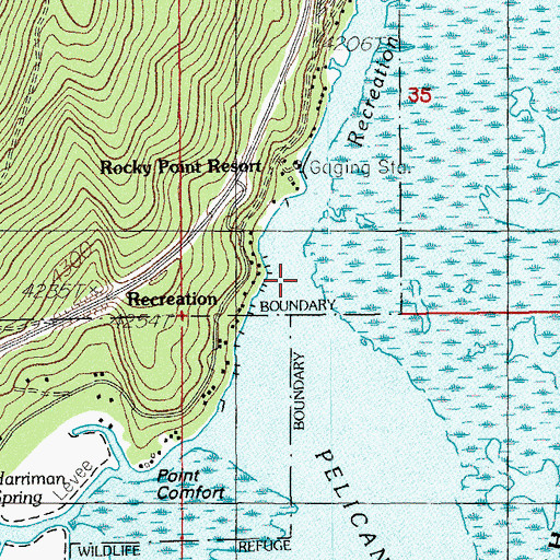 Topographic Map of Recreation Creek, OR
