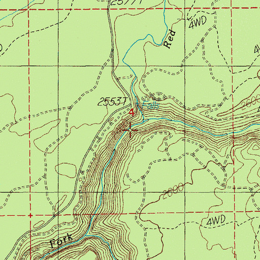 Topographic Map of Red Blanket Creek, OR