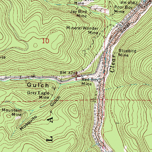 Topographic Map of Red Boy Mine, OR
