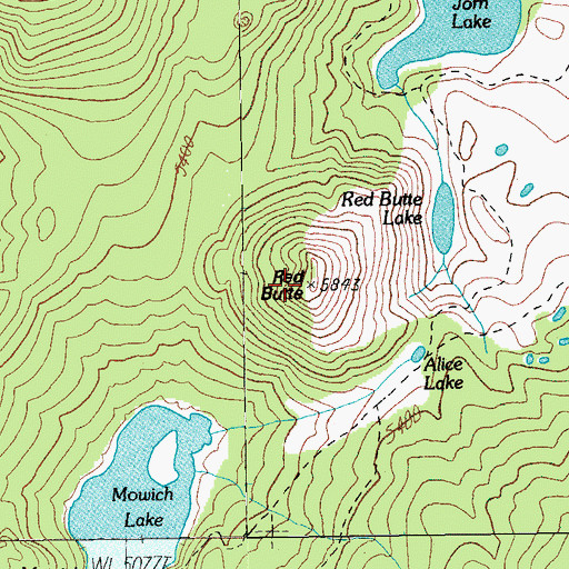 Topographic Map of Red Butte, OR