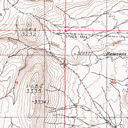 Topographic Map of Red Rock Canyon, OR