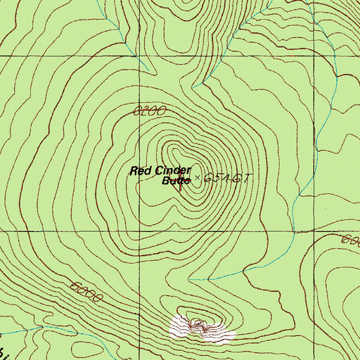 Topographic Map of Red Cinder Butte, OR