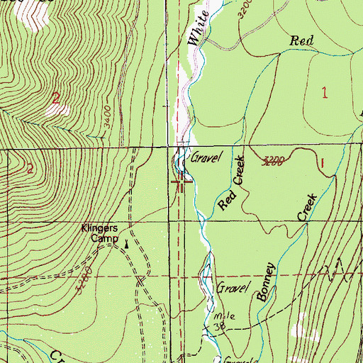 Topographic Map of Red Creek, OR