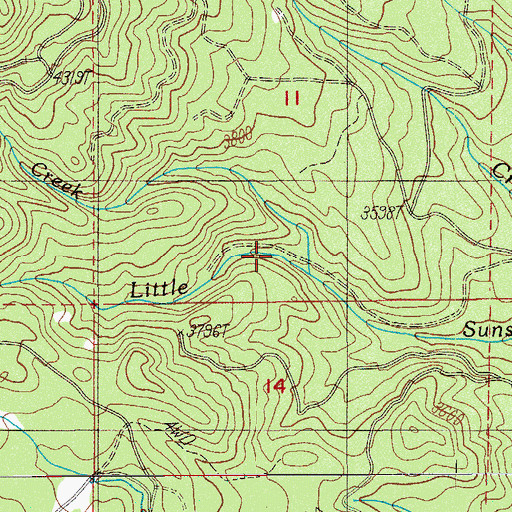 Topographic Map of Red Fir Creek, OR