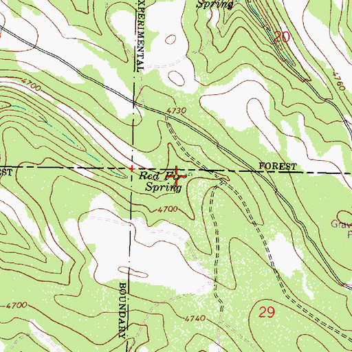 Topographic Map of Red Fir Spring, OR