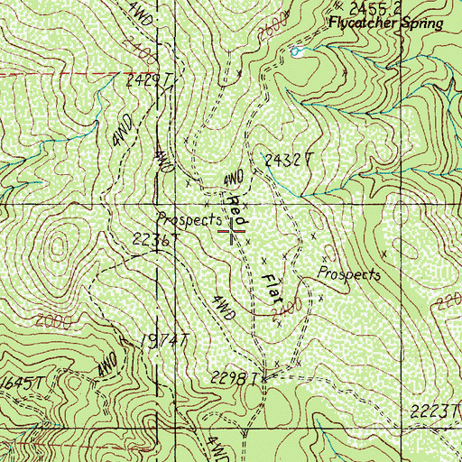 Topographic Map of Red Flat, OR