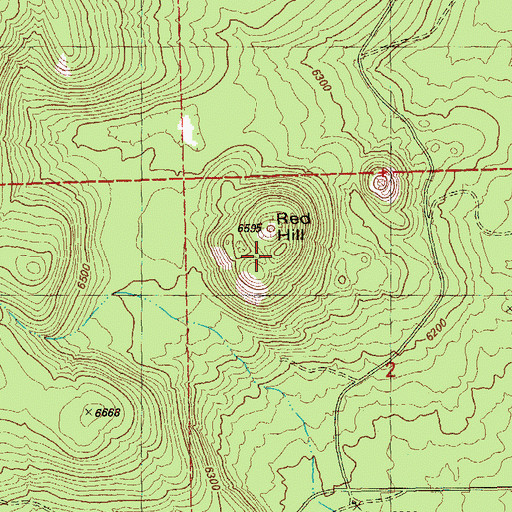Topographic Map of Red Hill, OR