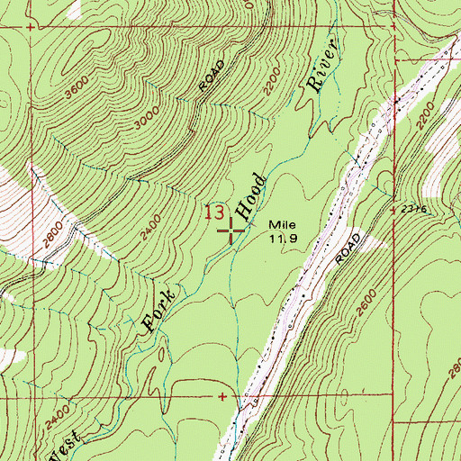 Topographic Map of Red Hill Creek, OR
