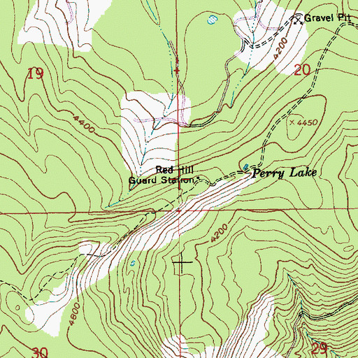 Topographic Map of Red Hill Guard Station, OR