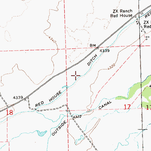 Topographic Map of Red House Ditch, OR