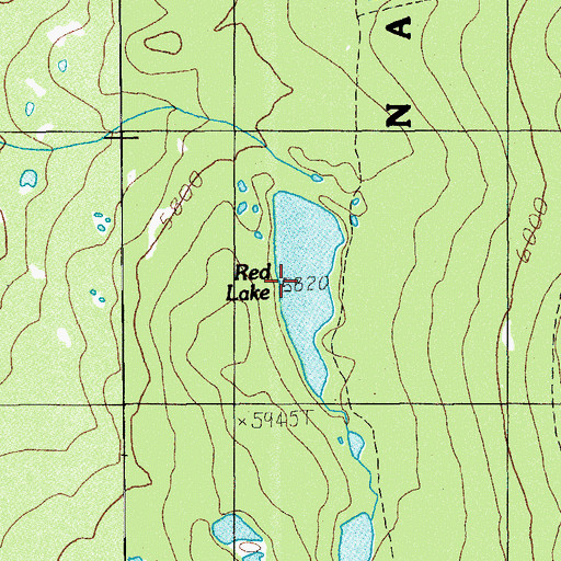 Topographic Map of Red Lake, OR