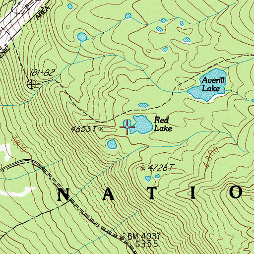 Topographic Map of Red Lake, OR