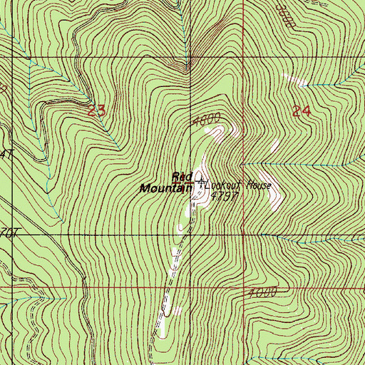 Topographic Map of Red Mountain, OR