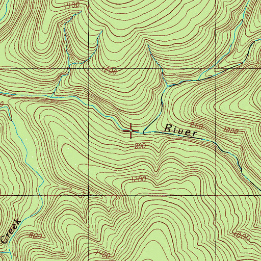 Topographic Map of Red Mountain Creek, OR